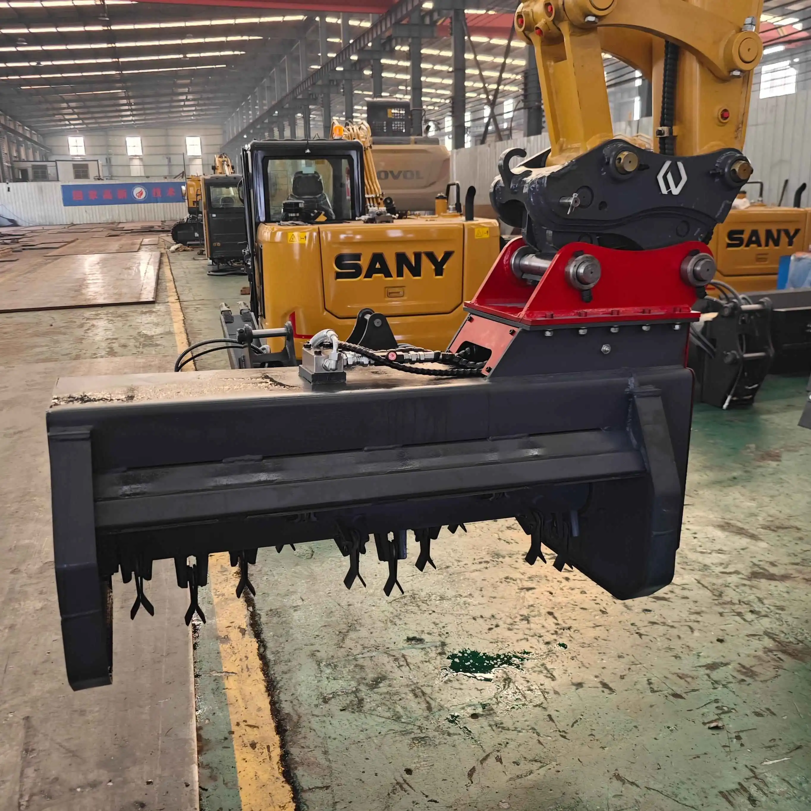 What is an excavator brush cutter attachment used for?